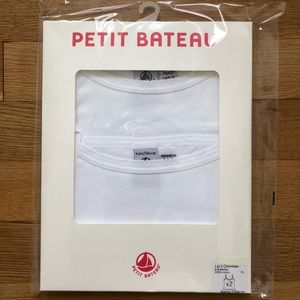 NEW Petit Bateau Set of 2 Girls Plain Tank Tops